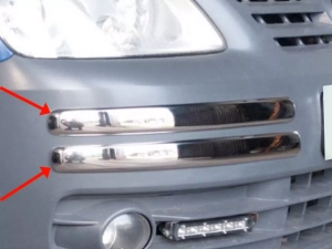 Хром накладки на кути переднього бампера VW Caddy III (2K; 04-10) - Carmos