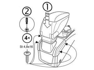 Подлокотник VW Golf V (03-08) - на винтах 8