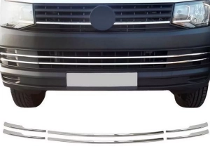 Хром накладки на передний бампер VW T6 (15-19)