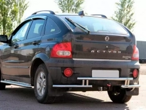 Защита задняя SsangYong Actyon (2006-) - углы с трубой 2