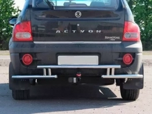 Защита задняя SsangYong Actyon (2006-) - углы с трубой 3