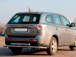Защита задняя Mitsubishi Outlander III (13-21) - труба двойная 4
