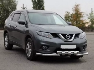 Защита передняя Nissan X-Trail III (T32; 14-21) - труба с зубьями 2