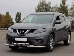 Защита передняя Nissan X-Trail III (T32; 14-21) - труба с зубьями 4
