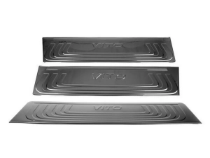 Хром накладки на внутрішні пороги Mercedes Vito / V W447 (14-) - чорні (3 шт)