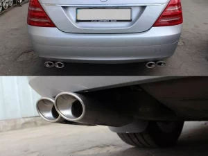 Насадки на глушитель Mercedes S W220 (98-05) - двойные 4