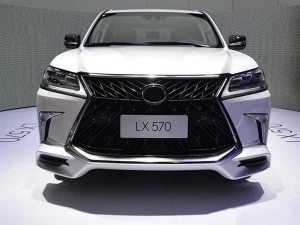 Накладка переднього бампера Lexus LX 570 (16-20) - TRD стиль (біла) 3