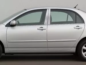 Хром молдинги дверних стійок Toyota Corolla IX (E12; 02-07) 4