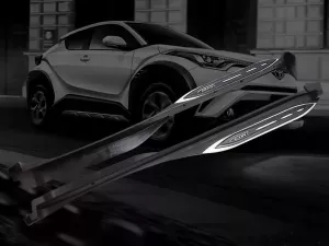 Пороги боковые Toyota C-HR I (AX10; 17-23) - с подсветкой