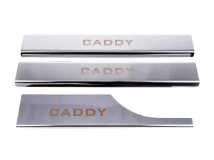 Накладки на внутренние пороги VW Caddy III (04-20) - Carmos (3 шт) 2