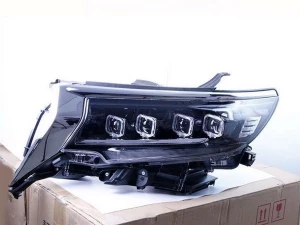 Фары Toyota LC J150 Prado IV (18-23) - 4-LED DRL (черные) 5