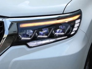 Фары Toyota LC J150 Prado IV (18-23) - 3-LED DRL (черные) 11