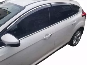 Дефлекторы окон Ford Focus III (11-18) Htb / Sedan - Niken (хром молдинг) 4