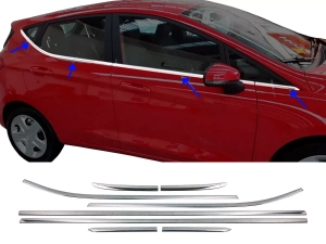 Хром нижние молдинги окон Ford Fiesta Mk8 (17-23) Htb Хром нижние молдинги окон Ford Fiesta Mk8 (17-23) Htb