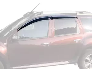 Дефлекторы окон Dacia Duster I (HS; 10-17) - Niken (с хром молдингом)