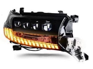 Фары Toyota LC 200 (16-21) - DRL 4 LED черные 2