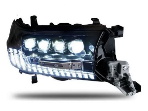 Фары Toyota LC 200 (16-21) - DRL 4 LED черные 3