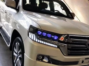 Фары Toyota LC 200 (16-21) - DRL 4 LED черные 8