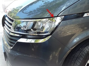 Хром реснички на фары VW T6.1 (19-23) - верхние 4