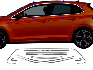 Хром полные молдинги окон VW Polo VI (AW; 17-) 5D Htb