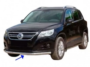 Защита передняя VW Tiguan I (5N; 07-15) - труба одинарная 2