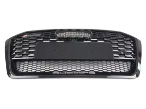 Решётка радиатора Audi Q5 II (FY; 17-21) - RS стиль (чёрная) 2