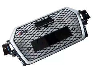 Решітка радіатора Audi Q7 II (4M; 16-20) - RSQ7 стиль (срібна) 2