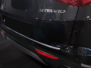 Накладка на бампер Alfa Romeo Stelvio (949; 17-) - Avisa (серебряная) 4