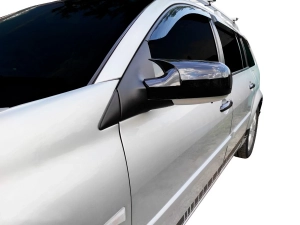 Накладки на дзеркала Renault Scenic II / Grand (03-09) - Bat стиль (чорні) 3