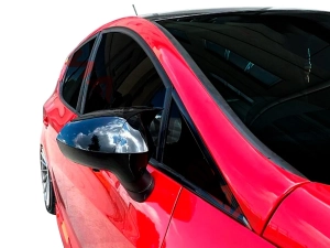 Накладки на зеркала Seat Ibiza IV (6J; 08-17) - Bat стиль (чёрные) 4