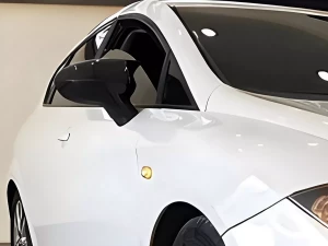 Накладки на зеркала Seat Leon II (1P; 05-09) - Bat стиль (чёрные) 5