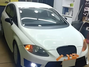 Накладки на зеркала Seat Leon II (1P; 05-09) - Bat стиль (чёрные) 7