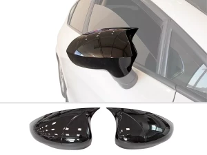 Накладки на зеркала Seat Ibiza IV (6J; 08-17) / Leon II (1P; 09-12) - Bat стиль (чёрные)