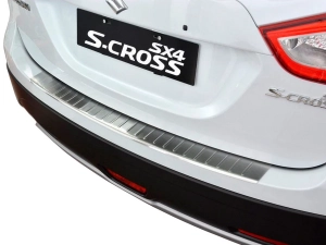 Накладка на задний бампер Suzuki SX4 S-Cross II (13-21) - Avisa (серебряная)) 4