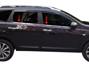 Хром нижние молдинги окон Nissan Qashqai +2 (08-13) - Omsa Line