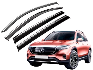 Дефлектори вікон Mercedes EQB I (X243; 21-) - Niken (з хром молдингом)