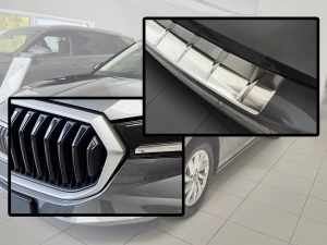 Накладка на задній бампер Skoda Superb IV (3Y; 2024+) Liftback - Avisa (срібна) 7