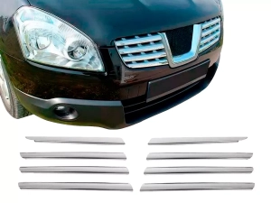 Хром накладки на решётку Nissan Qashqai I (J10; 07-09) - Omsa