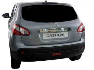 Хром накладки над номером Nissan Qashqai I / +2 (J10; 07-13) - Omsa (без кнопки) 4