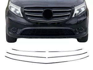 Хром накладки на решётку Mercedes Vito W447 (19-24) - Carmos (серебряные)