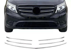 Хром накладки на решётку Mercedes Vito W447 (19-24) - Omsa (серебряные)