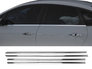Хром нижні молдинги вікон Opel Astra H (04-14) Sedan - Omsa