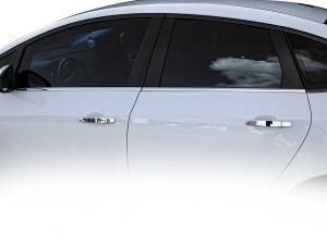 Хром нижні молдинги вікон Opel Astra H (04-14) Sedan - Omsa 5