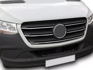 Хром накладки на решітку Mercedes Sprinter W907 (19-) - Omsa (вузькі) 6
