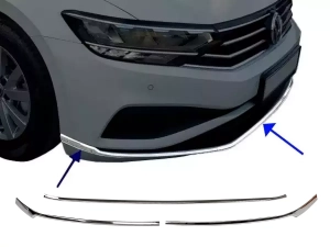 Хром молдинг переднього бампера VW Passat B8.5 (19-22) - Omsa