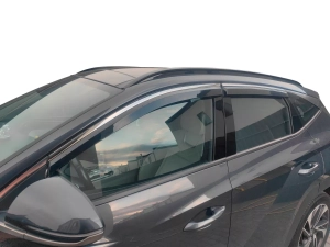 Дефлектори вікон Hyundai Tucson IV (NX4; 21-) SWB Short - Hawk (з хром молдингом) 6