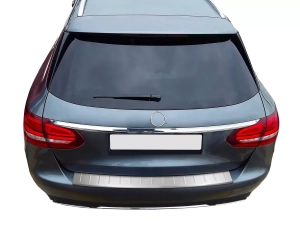 Накладка на задний бампер Mercedes C S205 (14-21) Универсал - Omsa (серебряная) 4