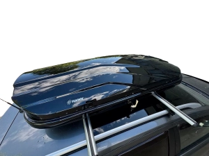 Автобокс на дах двосторонній чорний - HAWK 450 літрів 6