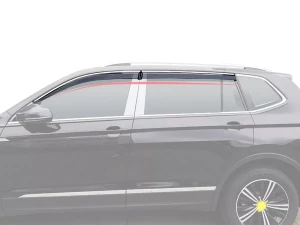 Дефлекторы окон VW Tiguan II (16-23) SWB - Hawk (с хром молдингом)