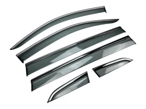 Ветровики VW Tiguan Allspace / USA (17-23) - Hawk (с хром молдингом) 6 шт 2